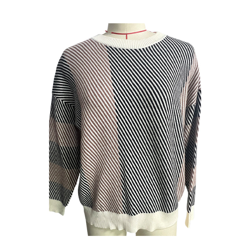 Sanyu Women's Transfer Stitch Jacquard Round Neck Pullover Knit Sweater Fashion Slimming Long Sleeve 800 Pieces