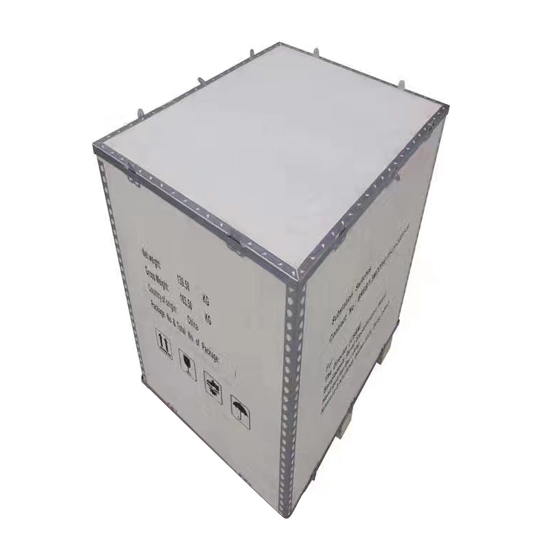 hongye Fumigation-free folded wooden crate with top and bottom iron tongues, logo printing(Please consult customer service for pricing) Custom export wooden box logistics packing box