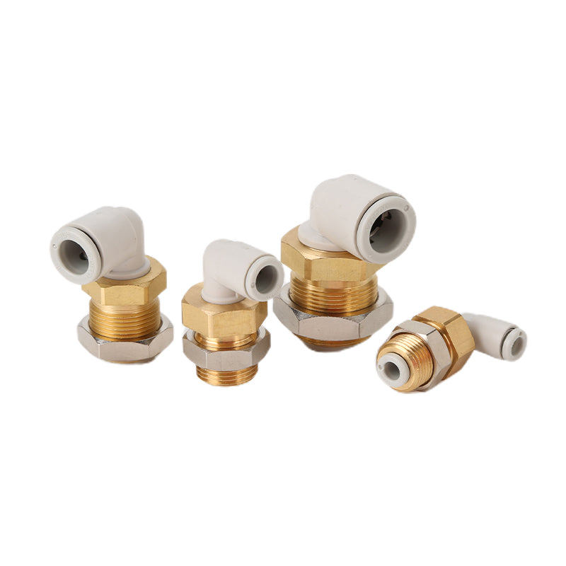 youboli Panel Mount Elbow SMC type external thread gas pipe elbow quick insert gas pipe connector