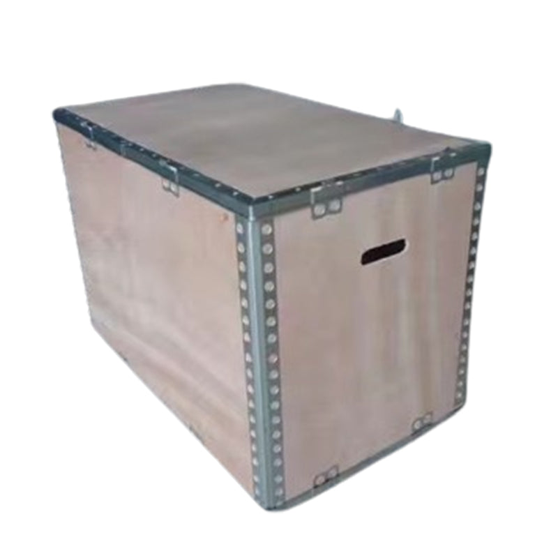 hongye Fumigation-free folding steel crate with top and bottom iron tongues, open handles(Please consult customer service for pricing) Custom export wooden box logistics packing box