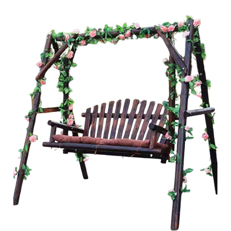 yiling Charred anticorrosive wood swing outdoor patio double gold classic log swing indoor hanging chair outdoor garden rocking chair(Please consult customer service for pricing)