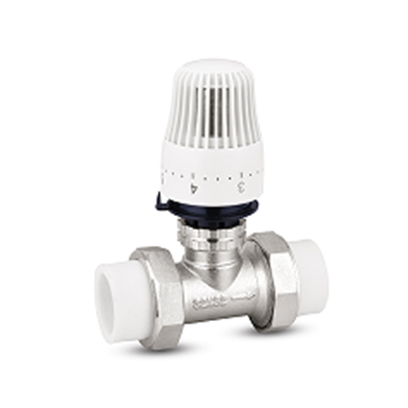 shuangan PPR double living joint straight radiator thermostatic control valve PPR25Ă—PPR25 PPR32Ă—PPR32 Brass Temperature Control Valve Temperature Control Valve