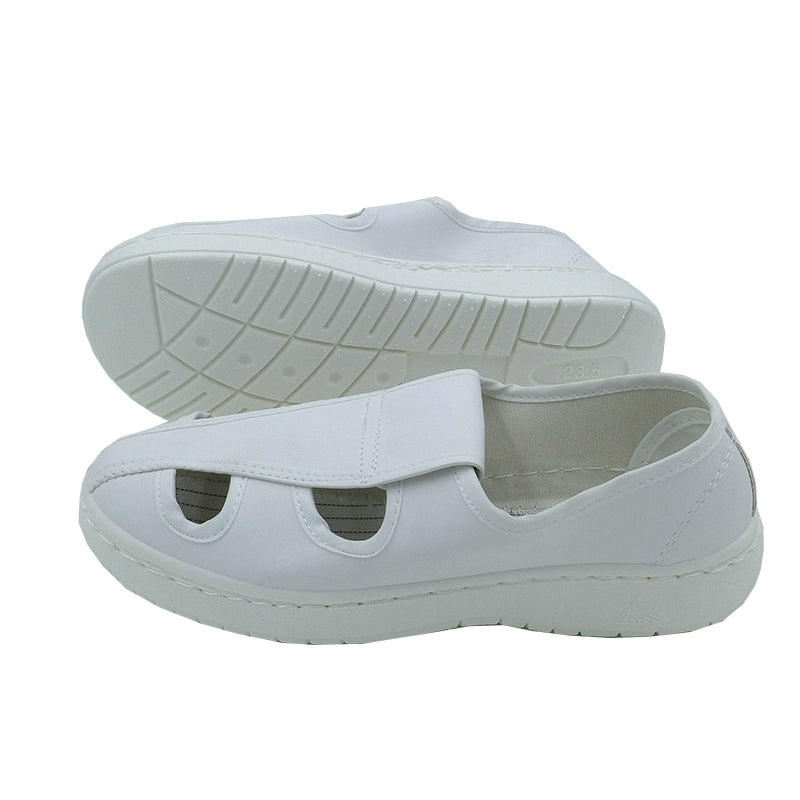 tonghuasheng Anti-static SPU white leather four-hole shoes thick soft sole 710 factory shoes clean room purification shoes single shoes