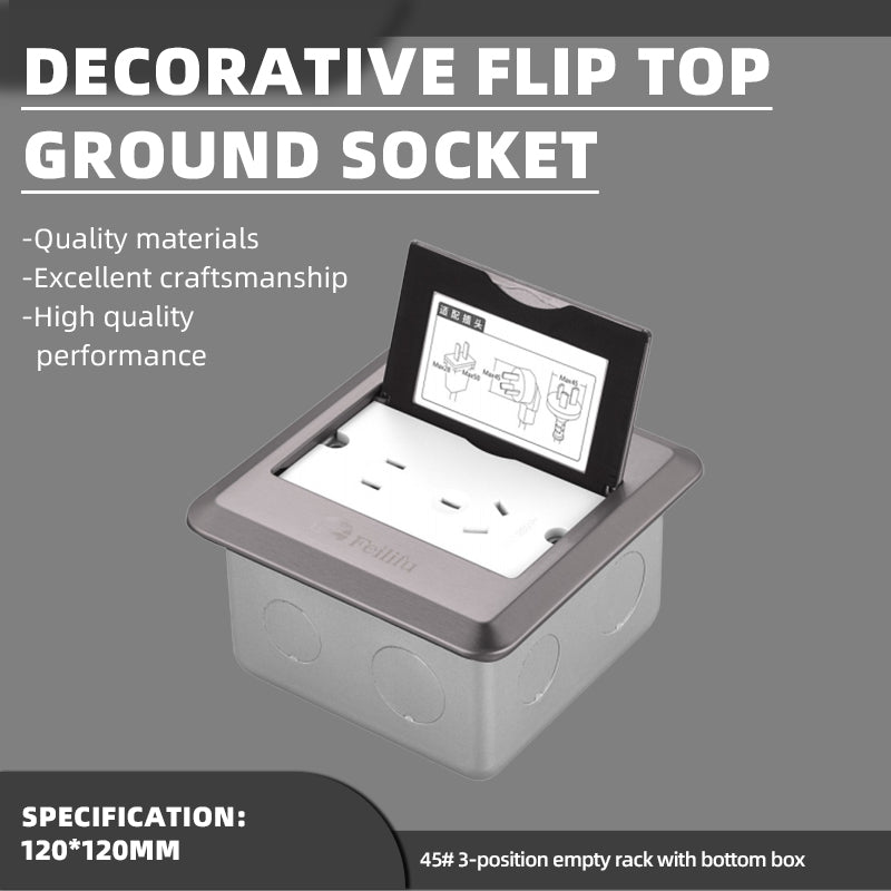 feilifu Decorative flip cover floor socket, hidden floor socket, waterproof and invisible FD11P 500pcs