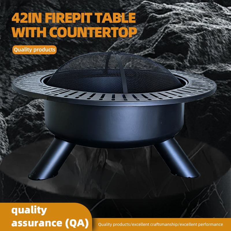 jiansheng 42-inch Fire Pit Table with Tabletop – Ideal for Outdoor Patio Gatherings and Heating(Please consult customer service for pricing)