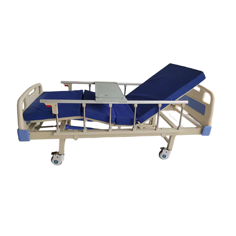huiteng ABS Perforated Panel Dual-Crank Medical Nursing Bed with Guardrails, Height-Adjustable Dual-Crank Hospital Bed 2060*970*500