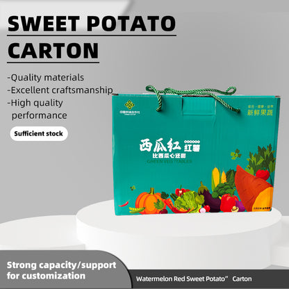 xiayang Watermelon Red Sweet Potato Reinforced Corrugated Cardboard Box with High Compression Resistance(Please consult customer service for pricing)