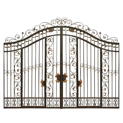 Hengze Wrought Iron Gate Villa Courtyard Entrance Door Reinforced, Rust-Proof, Anti-Theft(Please consult customer service for pricing)
