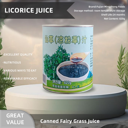mingzhong Canned mesona chinensis juice, raw material for grass jelly milk tea, mesona chinensis liquid  820g×12cans