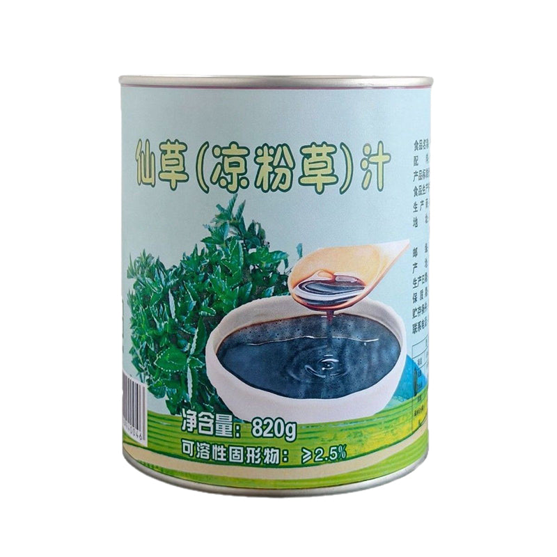 mingzhong Canned mesona chinensis juice, raw material for grass jelly milk tea, mesona chinensis liquid  820g×12cans