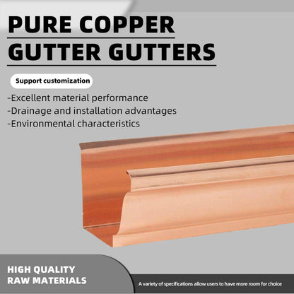 shunshui Pure copper gutter water trough, which is leak-proof and resistant to aging, serves as a roof drainage pipe fitting(Please consult customer service for pricing)