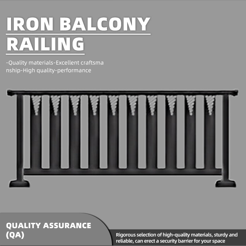 hengze Wrought Iron Balcony Railings Indoor Outdoor Safety Guardrails Custom Height Rust-Proof Carved Home Balcony Handrails(Please consult customer service for pricing)