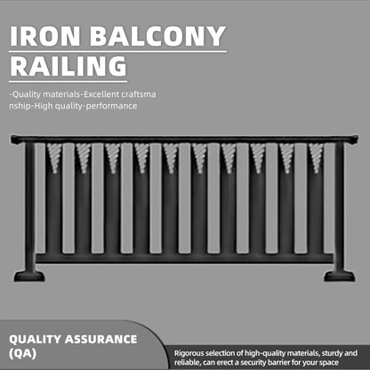 hengze Wrought Iron Balcony Railings Indoor Outdoor Safety Guardrails Custom Height Rust-Proof Carved Home Balcony Handrails(Please consult customer service for pricing)