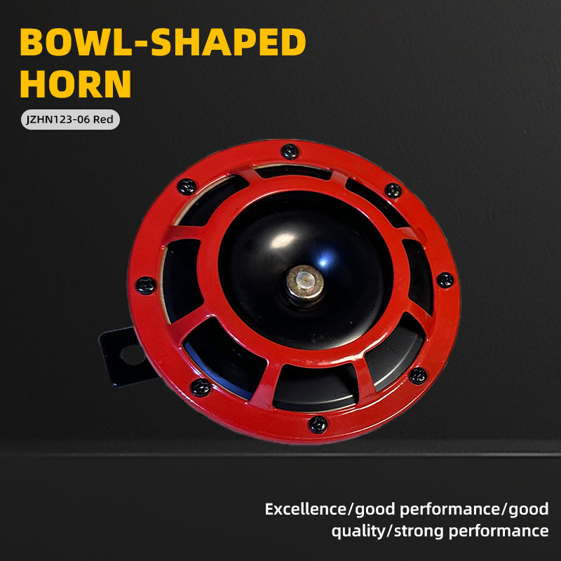 jingzuan JZHN123-06 Red Bowl-Shaped Horn Waterproof and Rust-Proof Automotive Horn