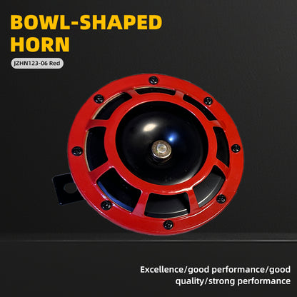 jingzuan JZHN123-06 Red Bowl-Shaped Horn Waterproof and Rust-Proof Automotive Horn