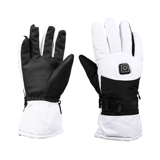 taiqi Black and white women's heated gloves  Charging and heating gloves, keeping warm, lithium battery heating gloves, women's plush gloves