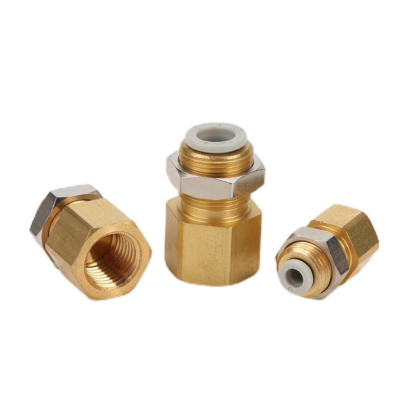 youboli Panel mount female thread  High pressure non-trip bulkhead straight gas connector