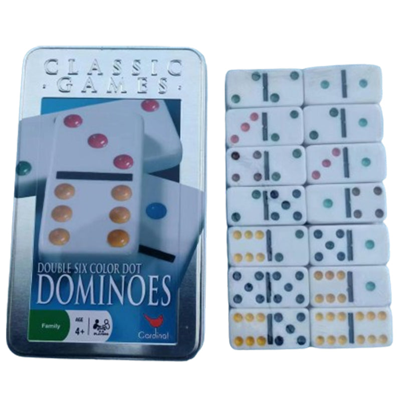 qingyu Customized logo models, colorful dot dominoes in iron box(Please consult customer service for pricing)