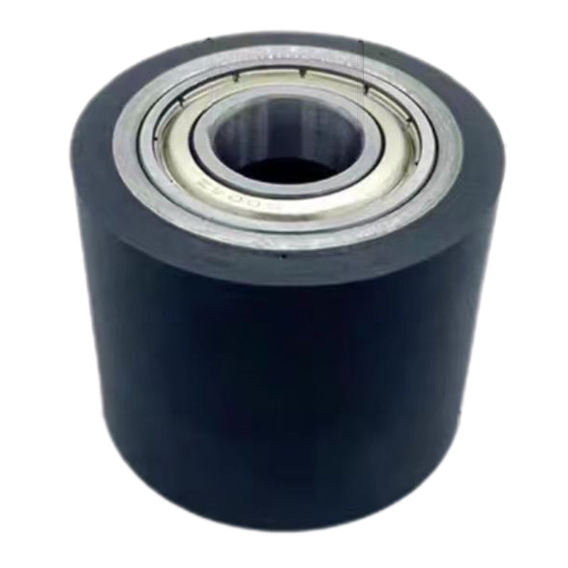 xindong pu rubber pulley(Please consult customer service for pricing)  Polyurethane coated rubber wheel double bearing non-powered roller