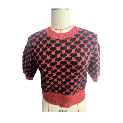 Sanyu Women's Jacquard Round Neck Pullover Retro Knit Sweater Top 1000 Pieces