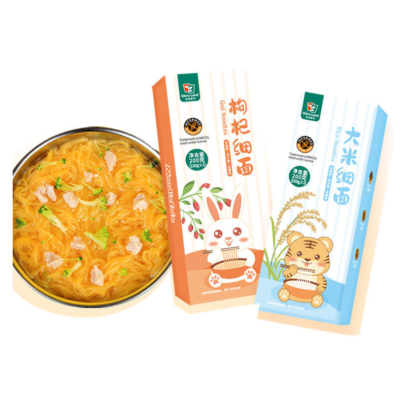 GloryLand Baby natural noodle combo (rice thin noodles*1+ thin noodles with goji berries*1) Filling 0 Add fast food for health