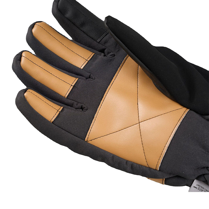 taiqi Yellow and black spliced warm gloves   Velvet and thick insulated gloves