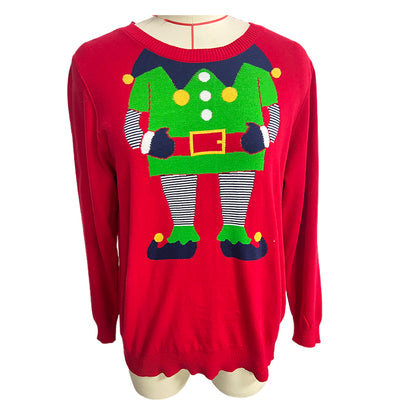 Sanyu Women's Christmas Jacquard Pullover Knit Sweater Fashion Slimming Long Sleeve 1000 Pieces