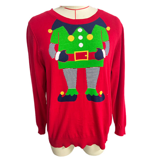 Sanyu Women's Christmas Jacquard Pullover Knit Sweater Fashion Slimming Long Sleeve 1000 Pieces
