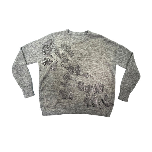 Sanyu Women's Silver Print Round Neck Pullover Simple Versatile Lazy Style Base Layer 1000 Pieces