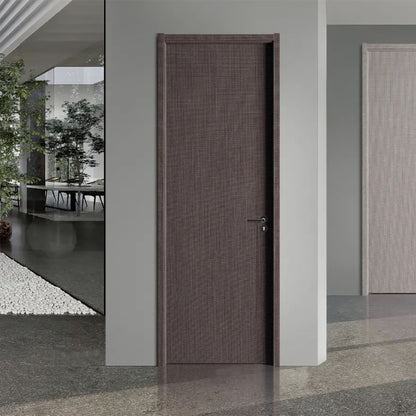 hongfeng Simple zero degree series   Wooden door  Steel and Wood Door Set Door Fashionable Light Luxury Carbon Crystal Wood Door Minimalist Household Door