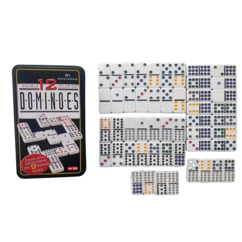 qingyu Double Twelve Colorful Dot Tin Boxed Dominoes(Please consult customer service for pricing)