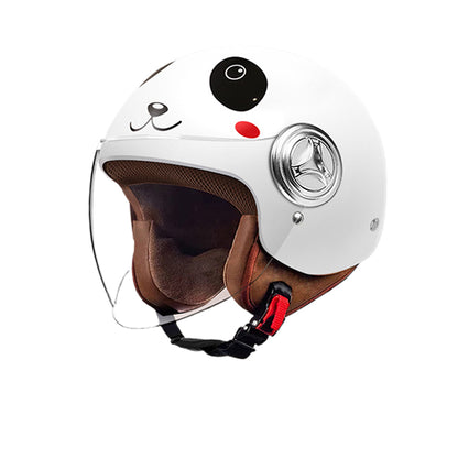 xingguang 3C certification children's helmets boys girls electric car winter warm battery motorcycle helmet child half helmet   High Definition Anti-fog Lens