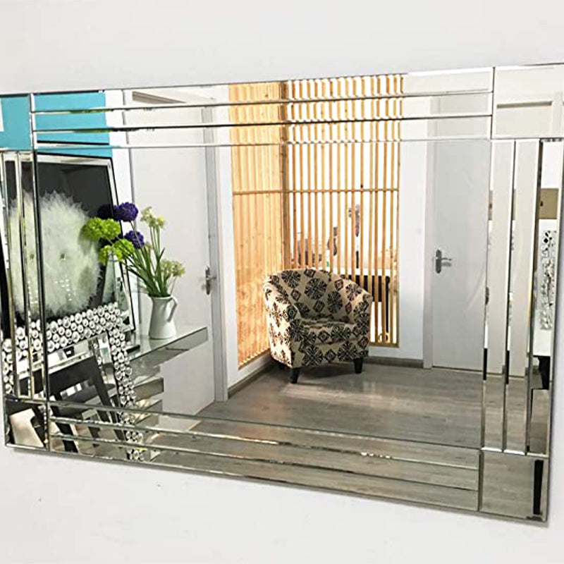 huaguan Wall Mirror Rectangular Mounted Mirror 4mm Bevelled Edge 60 * 90cm