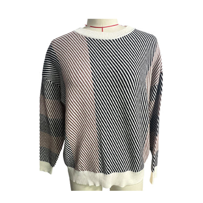 Sanyu Women's Transfer Stitch Jacquard Round Neck Pullover Knit Sweater Fashion Slimming Long Sleeve 800 Pieces