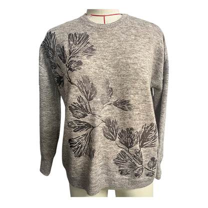 Sanyu Women's Silver Print Round Neck Pullover Simple Versatile Lazy Style Base Layer 1000 Pieces