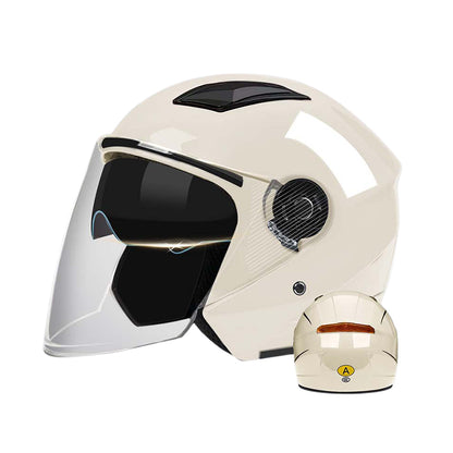 xingguang 3C certification electric car helmet double windshield motorcycle four seasons universal half helmet helmet winter warm