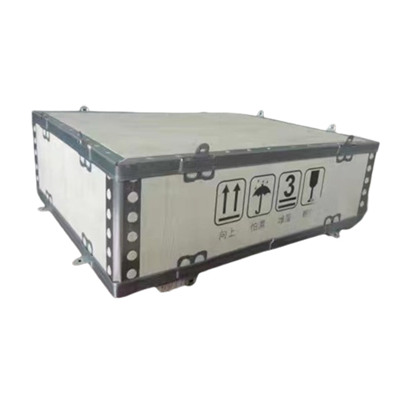 hongye Fumigation-free folded wooden crate with top and bottom iron tongues, logo printing(Please consult customer service for pricing) Custom export wooden box logistics packing box