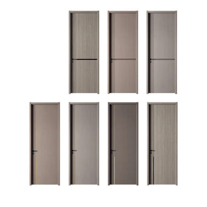hongfeng Semi-permeable walnut Wooden door  Steel and wood door set door, fashionable and luxurious carbon crystal wood door