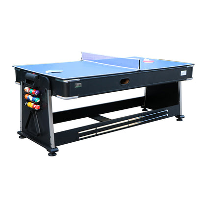 guanqiu 7' 4-in-1 Multi-Purpose Pool Table: Pool Table/Air Ball Table/Ping Pong Table/Table Top (P471D01)