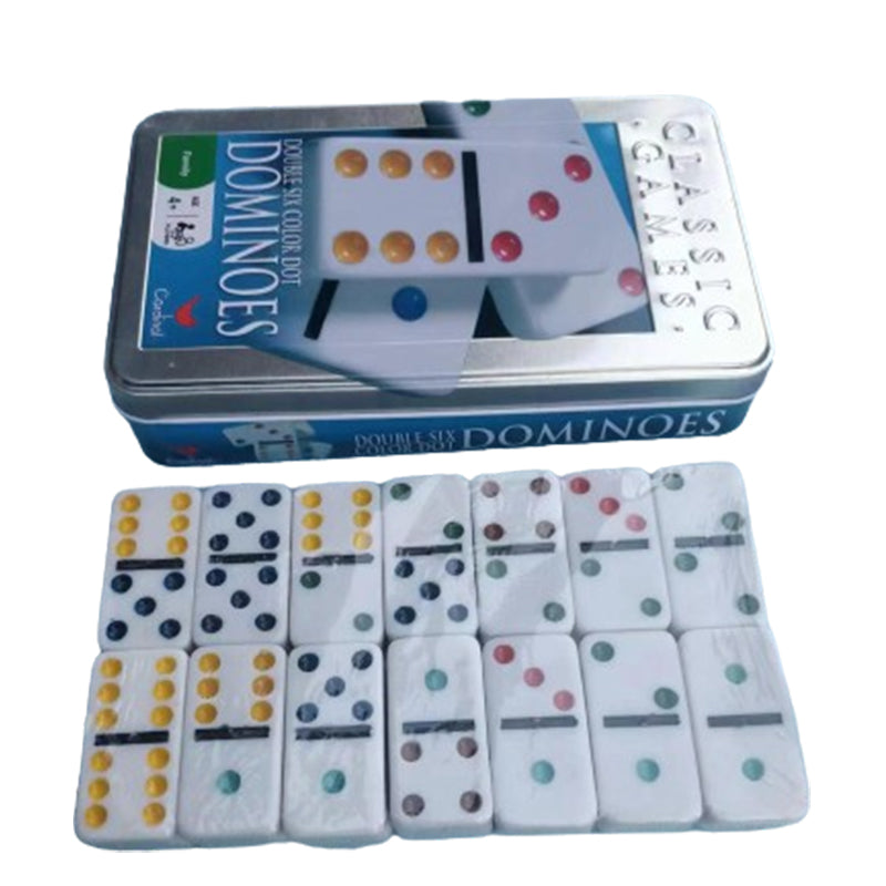 qingyu Customized logo models, colorful dot dominoes in iron box(Please consult customer service for pricing)