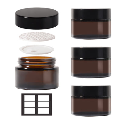 Jinpingguo 30ml Tea Cream Black Lid Refill Box Travel with Lid Transparent Portable 40 pieces per case
