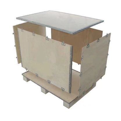 hongye Fumigation-free folded wooden crate with iron tongue for export, logo printing available(Please consult customer service for pricing)  Custom export wooden box logistics packing box