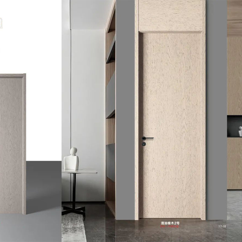 hongfeng Mixed oak  Wooden door   Customized household carbon crystal wood doors, unpainted solid wood doors, light luxury room interior doors