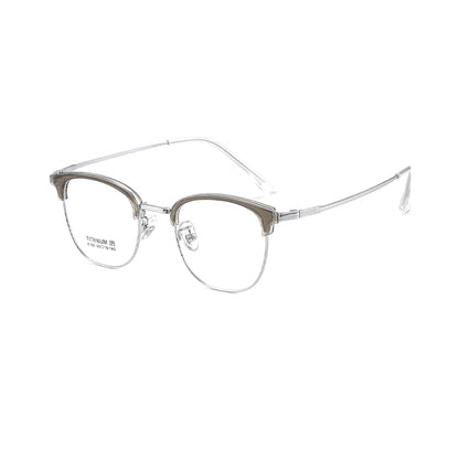 zhengbo Eyeglasses TR Metal Eyebrow 8166 Fashion simple small round frame