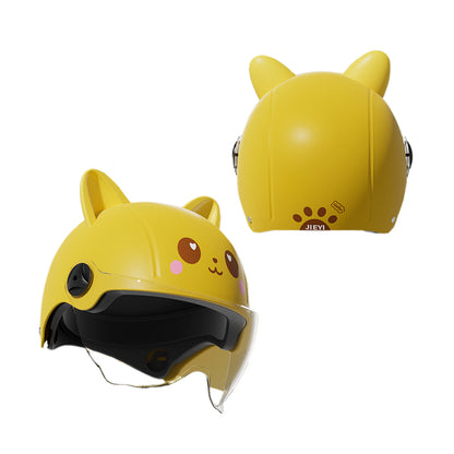 xingguang 3C certification children's helmets boys girls electric car winter warm battery motorcycle helmet child half helmet   High Definition Anti-fog Lens