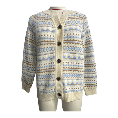 Sanyu Women's Sesame Dot Jacquard Button Cardigan Round Neck Long Sleeve Cardigan Retro Knit Sweater Top 1000 Pieces