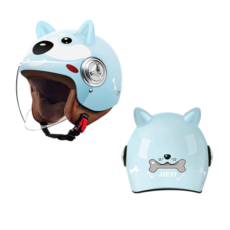 xingguang 3C certification children's helmets boys girls electric car winter warm battery motorcycle helmet child half helmet   High Definition Anti-fog Lens