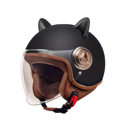 xingguang 3C certification electric car helmet men and women four seasons battery motorcycle helmet retro helmet winter warm half helmet