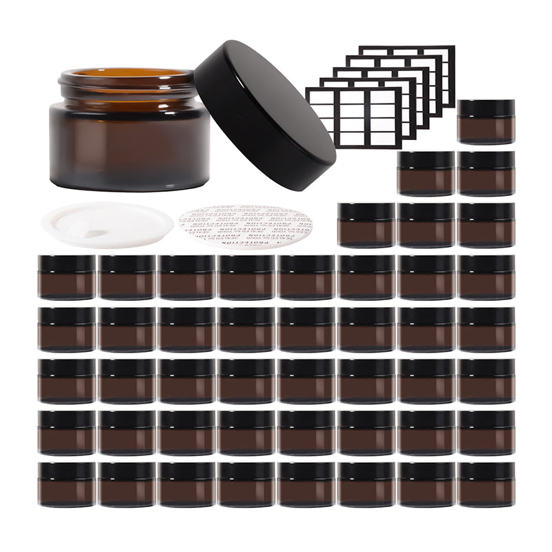 Jinpingguo 30ml Tea Cream Black Lid Refill Box Travel with Lid Transparent Portable 40 pieces per case