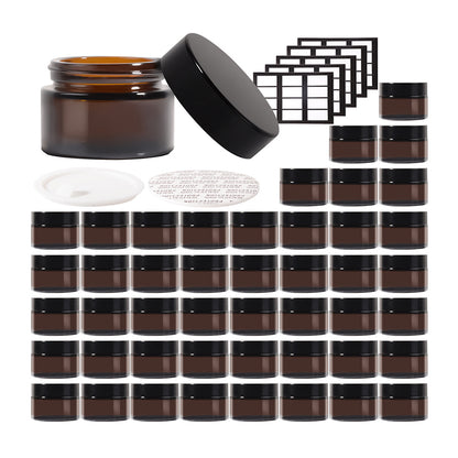 Jinpingguo 30ml Tea Cream Black Lid Refill Box Travel with Lid Transparent Portable 40 pieces per case